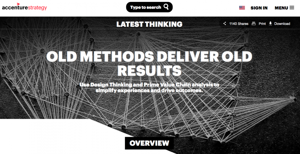 "Old methods deliver old results" Accenture revisits Value methods