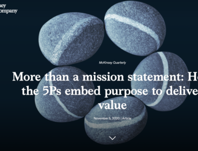 « More than a mission statement: How the 5Ps embed purpose to deliver value » a McKinsey article